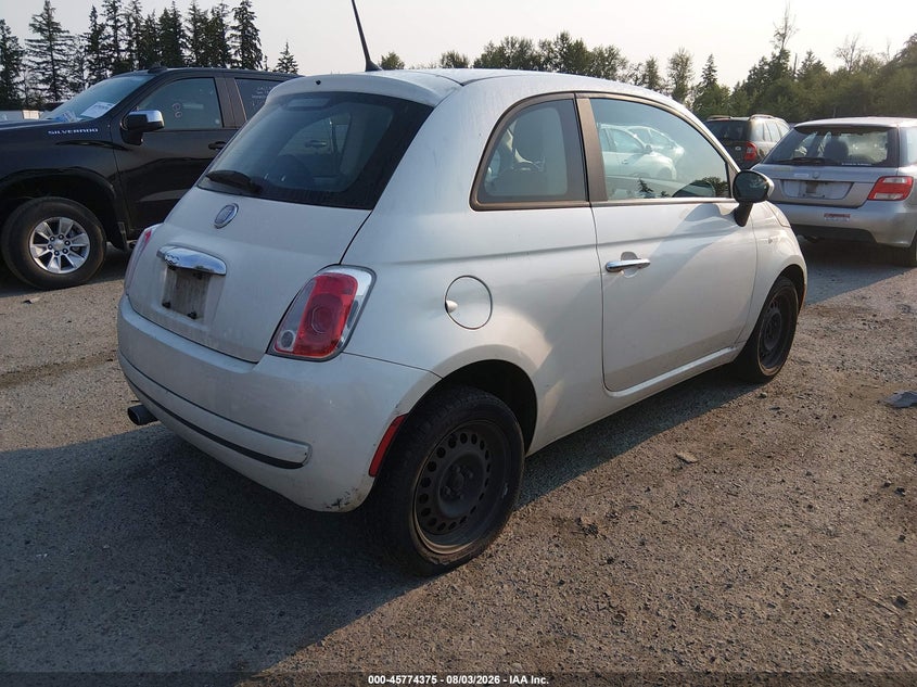 2012 Fiat 500 VIN 3C3CFFAR9CT381015 IAAI salvage auction — NORMAL WEAR, Clear (Washington), sold $200 on 2026-08-12 (photo 4)