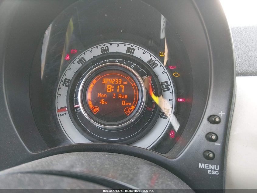2012 Fiat 500 VIN 3C3CFFAR9CT381015 IAAI salvage auction — NORMAL WEAR, Clear (Washington), sold $200 on 2026-08-12 (photo 7)