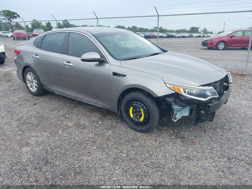 2017 Kia Optima VIN 5XXGT4L38HG137989 IAAI salvage auction — FRONT END, Salvage Title, sold $1,650 on 2026-09-02 (photo 1)