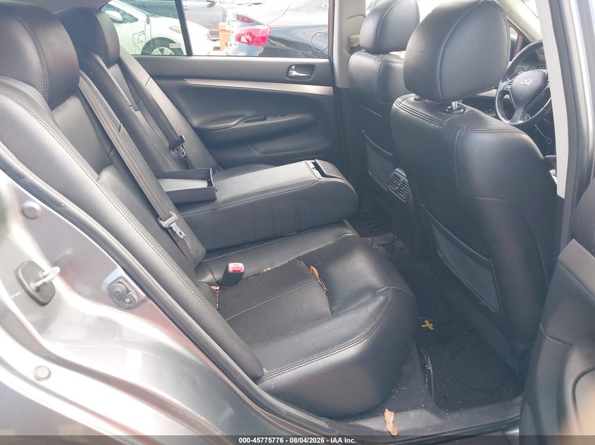 2012 Infiniti G VIN JN1DV6AR2CM861764 IAAI salvage auction — LEFT REAR, Wait Title, sold $600 on 2026-09-17 (photo 8)