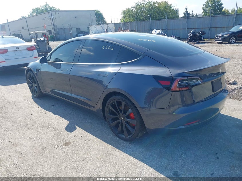 2019 Tesla Model 3 VIN 5YJ3E1EB9KF438423 IAAI salvage auction — REPOSSESSION, Wait Title, sold $14,050 on 2026-08-24 (photo 3)