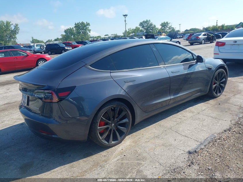2019 Tesla Model 3 VIN 5YJ3E1EB9KF438423 IAAI salvage auction — REPOSSESSION, Wait Title, sold $14,050 on 2026-08-24 (photo 4)