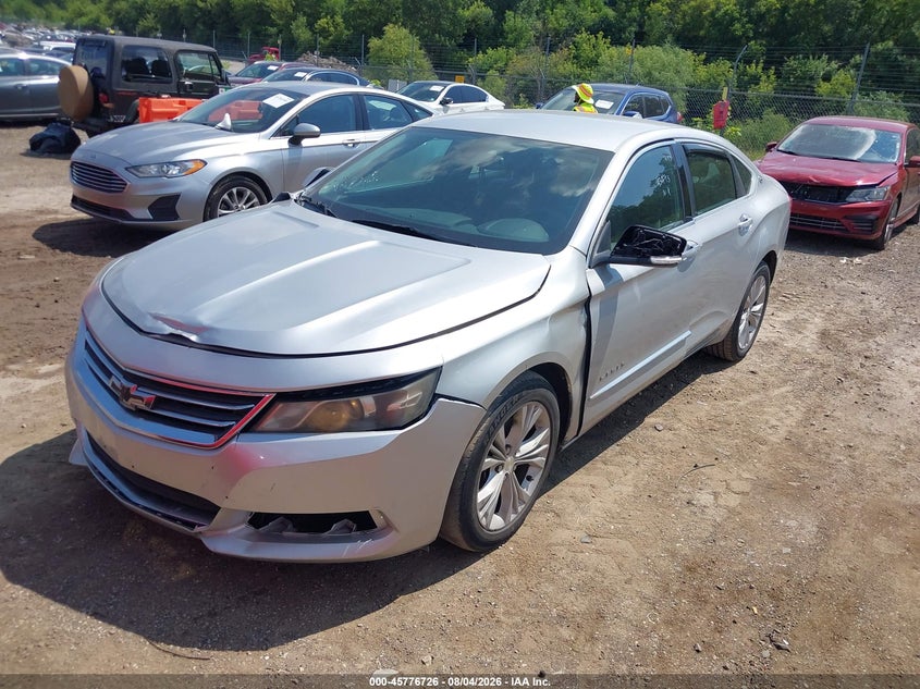 2014 Chevrolet Impala VIN 1G1125S35EU143473 IAAI salvage auction — FRONT & REAR, Wait Title, sold $25 on 2026-08-27 (photo 2)