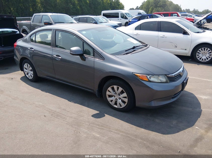 2012 Honda Civic VIN 19XFB2F56CE025371 IAAI salvage auction — ENGINE DAMAGE, Clear (North Carolina), sold $250 on 2026-08-21 (photo 1)