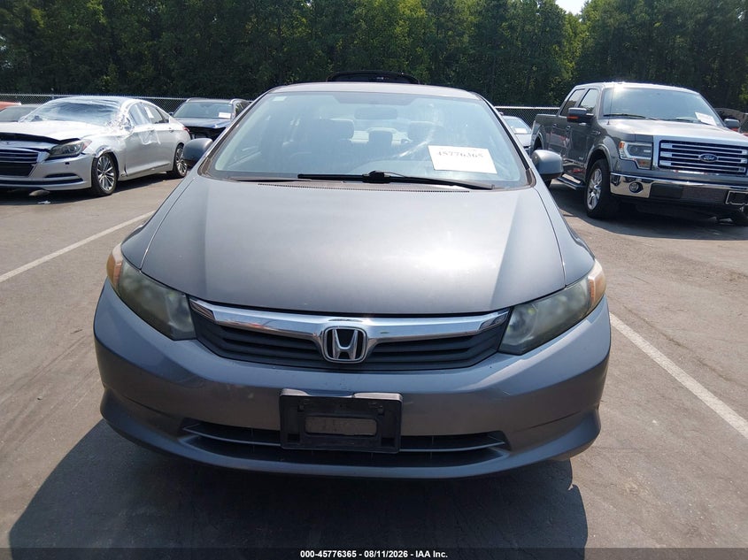 2012 Honda Civic VIN 19XFB2F56CE025371 IAAI salvage auction — ENGINE DAMAGE, Clear (North Carolina), sold $250 on 2026-08-21 (photo 6)