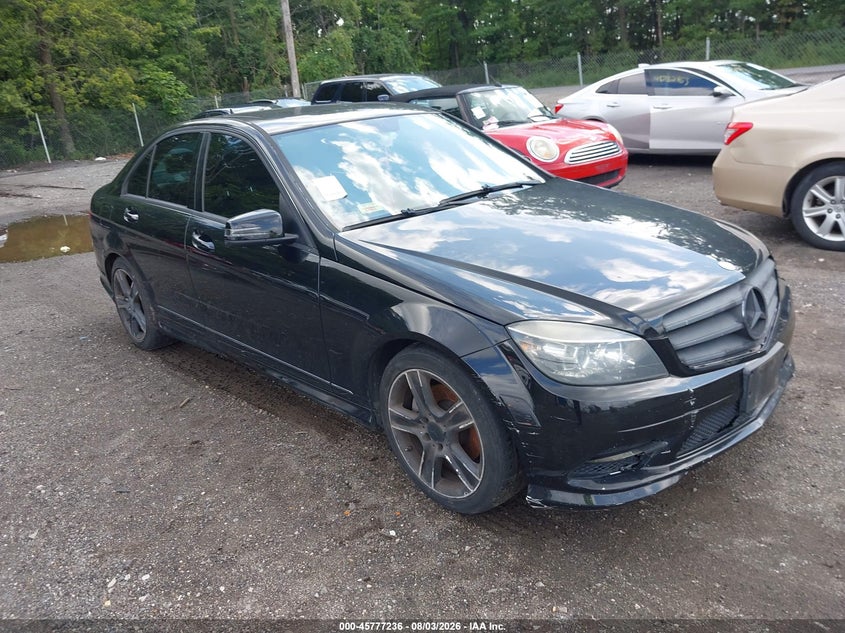 2011 Mercedes-benz C class VIN WDDGF5EB7BA519408 IAAI salvage auction — FRONT & REAR, Parts Only Bos (Maryland), sold $500 on 2026-08-12 (photo 1)