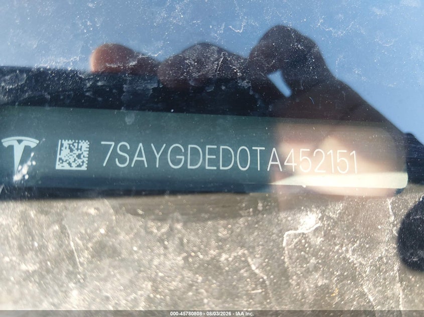 2026 Tesla Model y VIN 7SAYGDED0TA452151 IAAI salvage auction — LEFT REAR, Original (Texas), sold $23,950 on 2026-09-15 (photo 9)