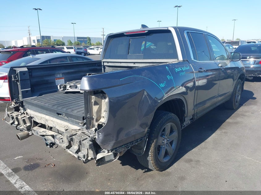2023 Honda Ridgeline VIN 5FPYK3F51PB060051 IAAI salvage auction — REAR END, Salvage Title, sold $7,000 on 2026-08-30 (photo 4)