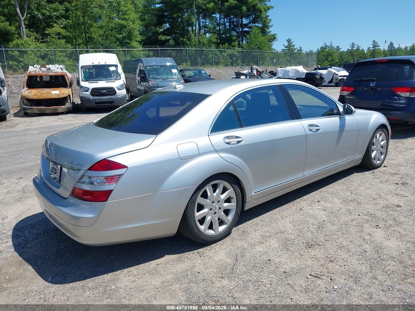 2007 Mercedes-benz S class VIN WDDNG86X97A138974 IAAI salvage auction — WATER/FLOOD, Clear (Massachusetts), sold $1,025 on 2026-08-14 (photo 4)