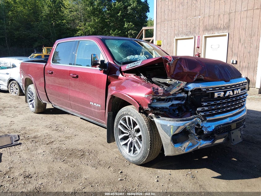 2025 Ram 1500 VIN 1C6SRFPPXSN667157 IAAI salvage auction — FRONT END, Wait Title, sold $18,500 on 2026-08-30 (photo 1)
