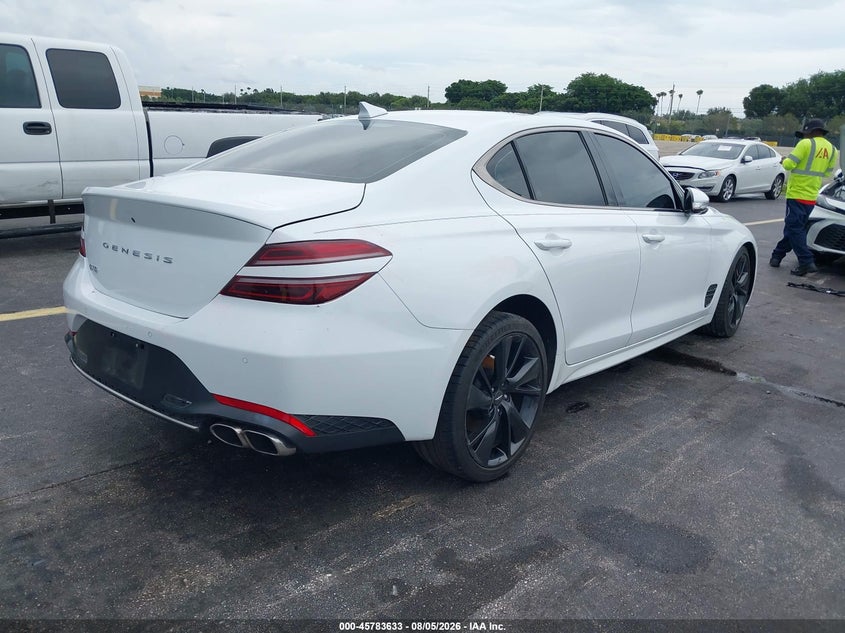 2023 Genesis G70 VIN KMTG34TA3PU104553 IAAI salvage auction — LEFT FRONT, Salvage Title, sold $11,750 on 2026-08-27 (photo 4)
