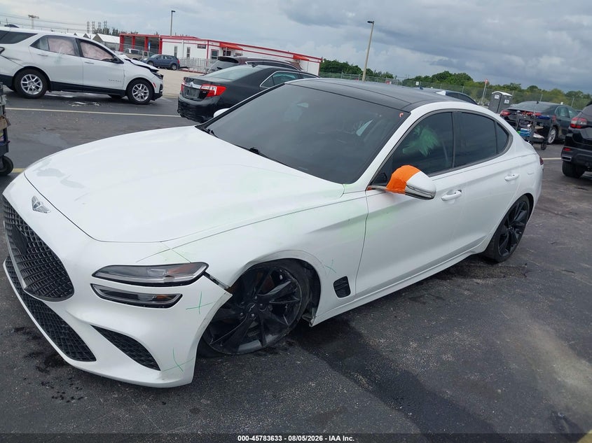 2023 Genesis G70 VIN KMTG34TA3PU104553 IAAI salvage auction — LEFT FRONT, Salvage Title, sold $11,750 on 2026-08-27 (photo 6)