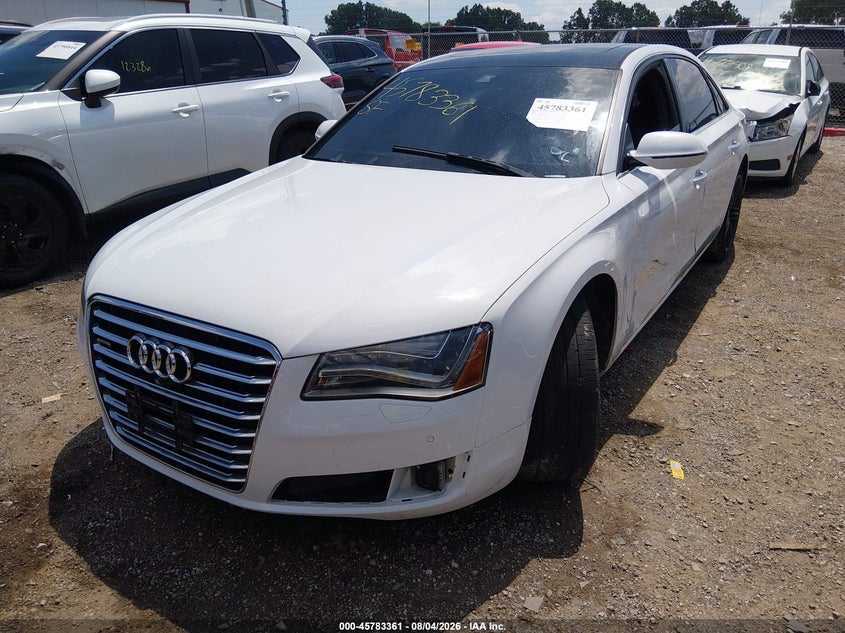 2013 Audi A8 VIN WAURGAFD6DN025798 IAAI salvage auction — LEFT SIDE, Clear (Indiana), sold $2,625 on 2026-09-04 (photo 2)