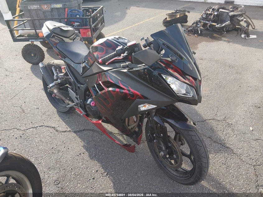 2013 Kawasaki Ninja VIN JKAEX8A19DDA08326 IAAI salvage auction — LEFT SIDE, Wait Title, sold $525 on 2026-09-22 (photo 1)
