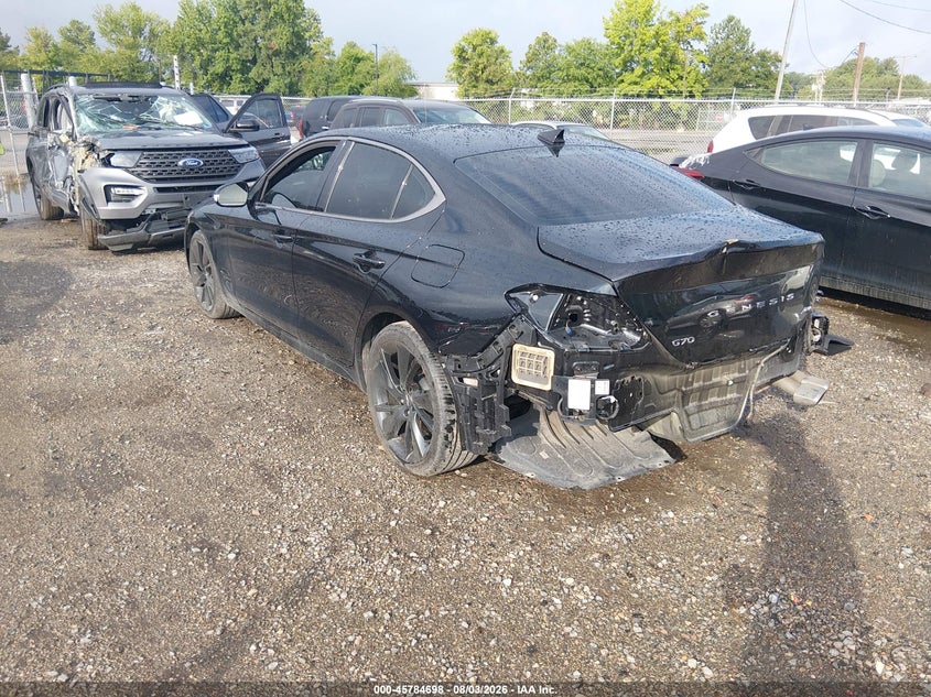 2023 Genesis G70 VIN KMTG34TA1PU108097 IAAI salvage auction — REAR END, Salvage (Virginia), sold $8,300 on 2026-08-28 (photo 3)