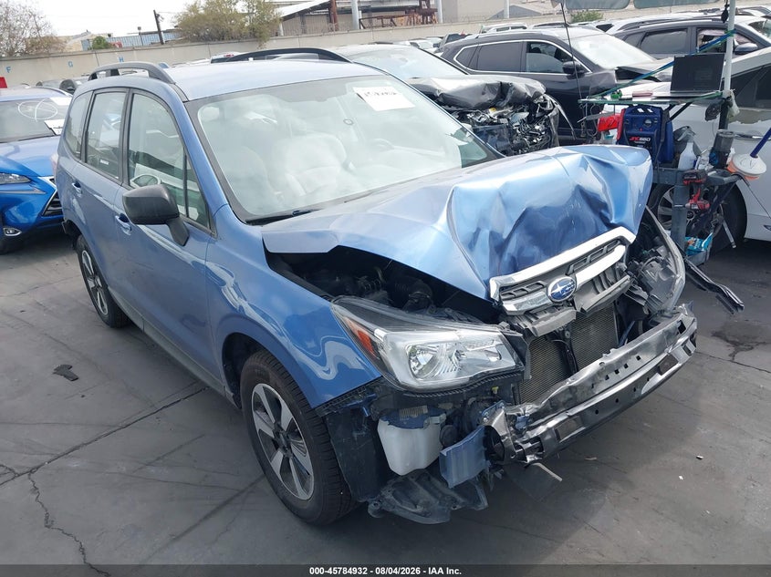 2018 Subaru Forester VIN JF2SJABC0JH581202 IAAI salvage auction — FRONT & REAR, Wait Title, sold $675 on 2026-08-28 (photo 1)