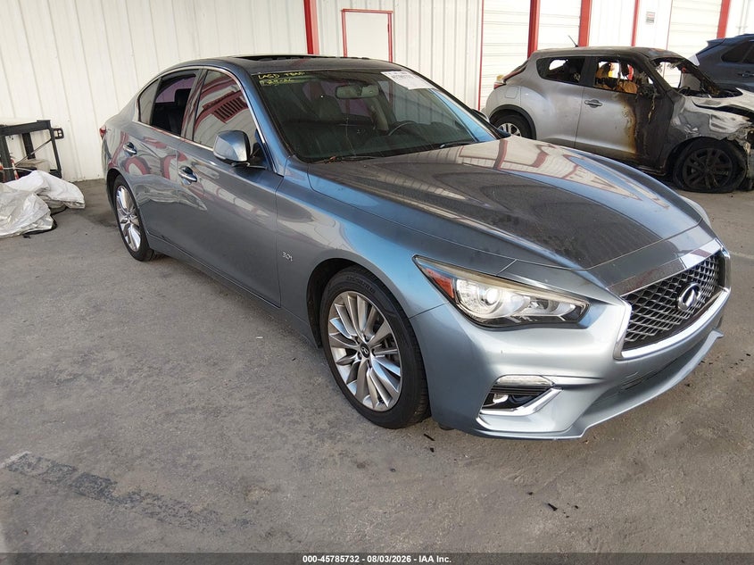 2019 Infiniti Q50 VIN JN1EV7AP7KM516978 IAAI salvage auction — THEFT, Wait Title, sold $4,250 on 2026-09-03 (photo 1)