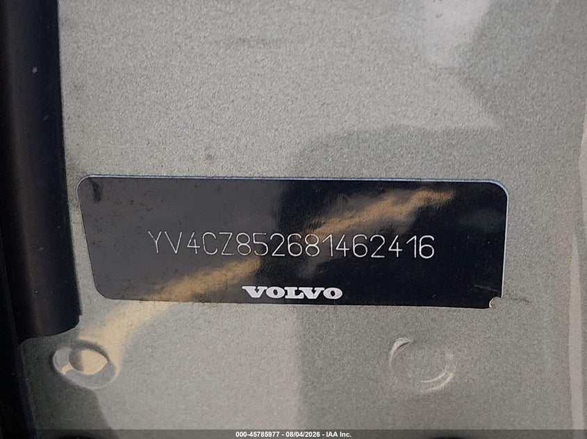 2008 Volvo Xc90 VIN YV4CZ852681462416 IAAI salvage auction — NORMAL WEAR, Clear (Connecticut), sold $475 on 2026-08-06 (photo 9)