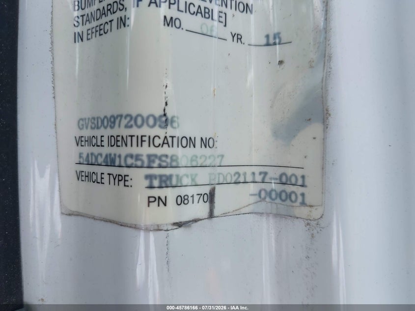 2015 Isuzu Npr hd VIN 54DC4W1C5FS806227 IAAI salvage auction — ENGINE DAMAGE, Clear (New Hampshire), sold $3,000 on 2026-09-06 (photo 8)