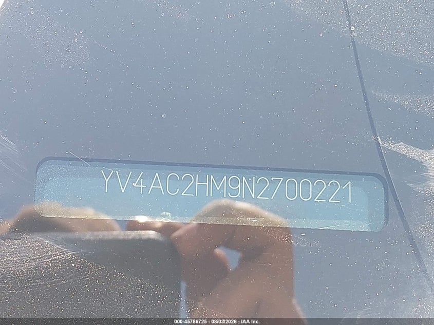 2022 Volvo Xc40 VIN YV4AC2HM9N2700221 IAAI salvage auction — SIDE, Salvage Title, sold $4,250 on 2026-08-27 (photo 9)