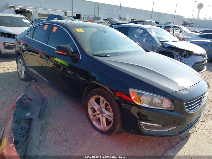 2015 Volvo S60 VIN YV140MFC5F1307168 IAAI salvage auction — ENGINE DAMAGE, Clear (Oklahoma), sold $200 on 2026-08-06 (photo 1)