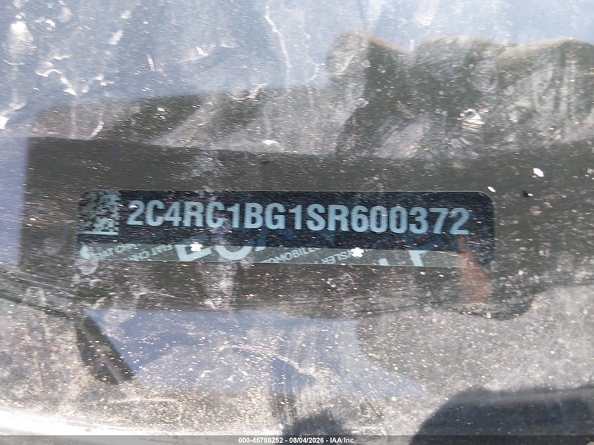 2025 Chrysler Pacifica VIN 2C4RC1BG1SR600372 IAAI salvage auction — FRONT END, Salvage Title, sold $9,300 on 2026-08-19 (photo 9)