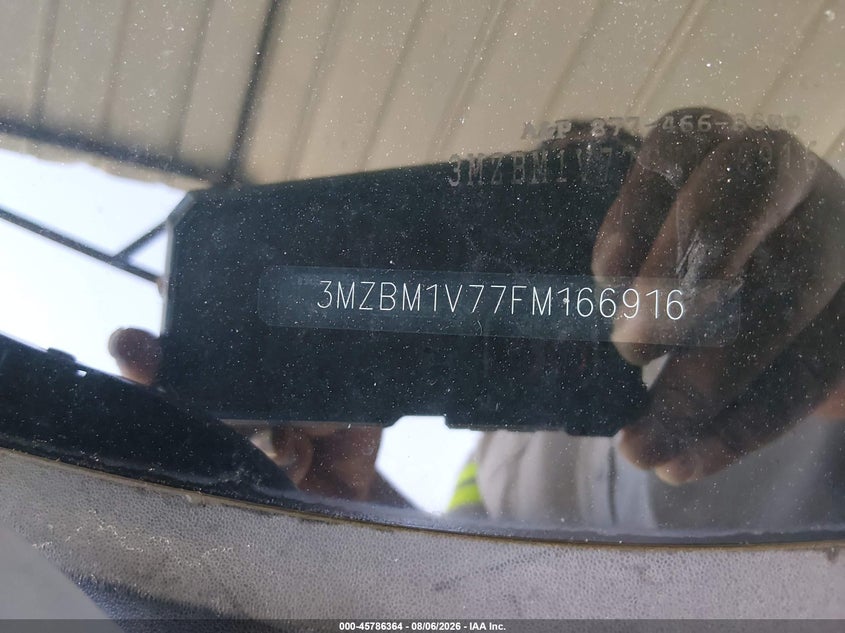 2015 Mazda 3 VIN 3MZBM1V77FM166916 IAAI salvage auction — SIDE, Wait Title, sold $950 on 2026-09-11 (photo 9)