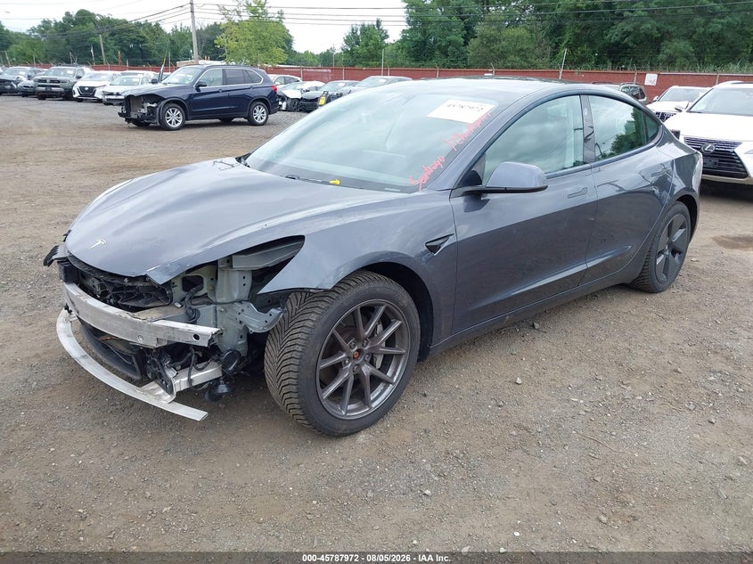 2021 Tesla Model 3 VIN 5YJ3E1EB8MF849119 IAAI salvage auction — FRONT END, Salvage Title, sold $9,750 on 2026-09-09 (photo 2)