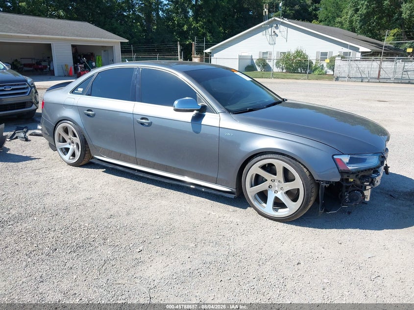 2014 Audi S4 VIN WAUDGAFL2EA016526 IAAI salvage auction — FRONT END, Salvage Title, sold $3,650 on 2026-08-22 (photo 1)