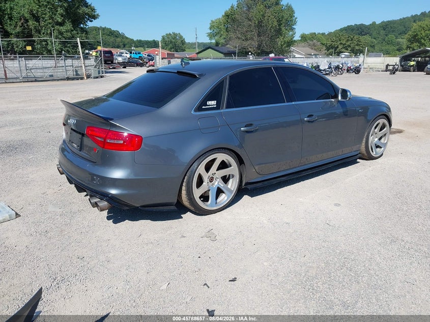 2014 Audi S4 VIN WAUDGAFL2EA016526 IAAI salvage auction — FRONT END, Salvage Title, sold $3,650 on 2026-08-22 (photo 4)