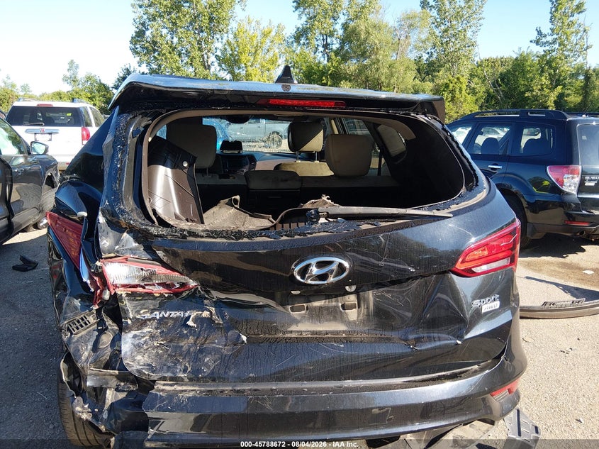 2017 Hyundai Santa fe VIN 5NMZTDLB1HH046922 IAAI salvage auction — REAR END, Wait Title, sold $825 on 2026-08-28 (photo 6)