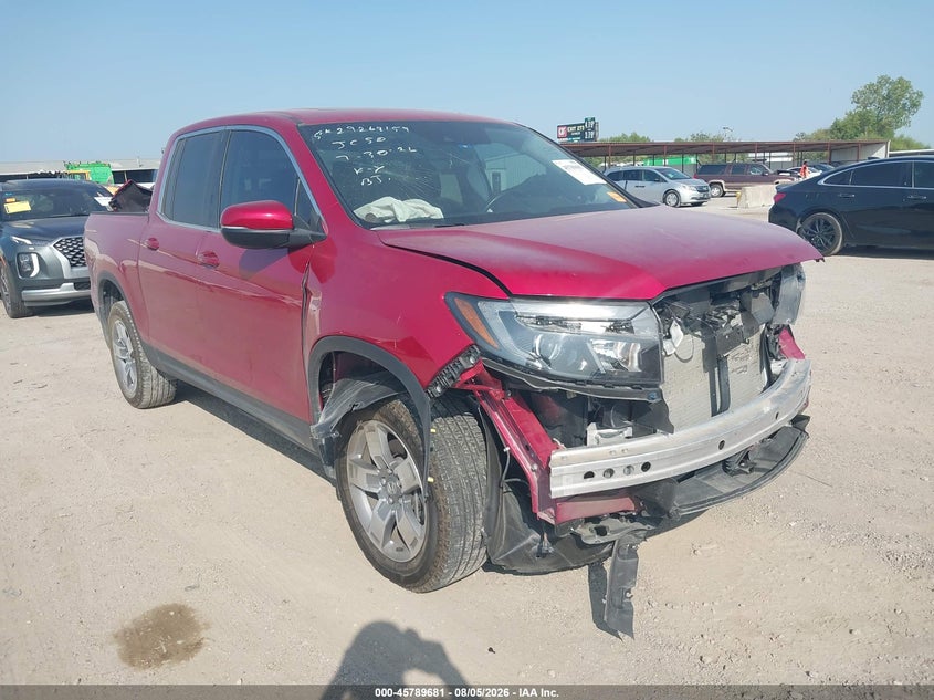 2025 Honda Ridgeline VIN 5FPYK3F55SB025425 IAAI salvage auction — FRONT END, Wait Title, sold $0 on 2026-10-05 (photo 1)
