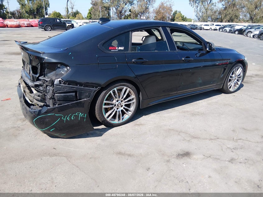 2015 BMW 4er VIN WBA4A9C58FGL85153 IAAI salvage auction — LEFT SIDE, Salvage (California), sold $1,400 on 2026-08-20 (photo 4)