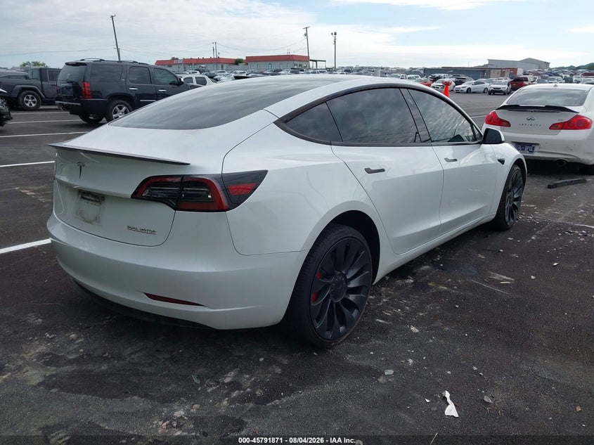 2023 Tesla Model 3 VIN 5YJ3E1EC6PF481987 IAAI salvage auction — FRONT END, Clear (Tennessee), sold $14,600 on 2026-08-27 (photo 4)