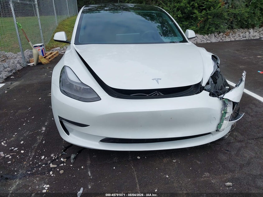 2023 Tesla Model 3 VIN 5YJ3E1EC6PF481987 IAAI salvage auction — FRONT END, Clear (Tennessee), sold $14,600 on 2026-08-27 (photo 6)