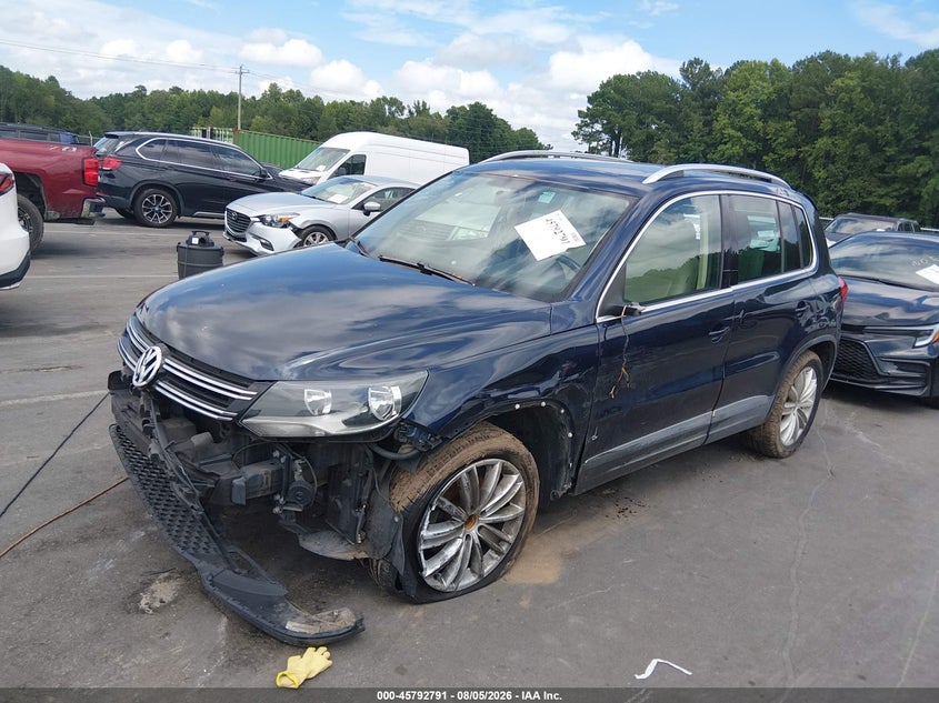 2012 Volkswagen Tiguan VIN WVGBV7AX9CW588427 IAAI salvage auction — FRONT & REAR, Clear (North Carolina), sold $425 on 2026-08-12 (photo 2)