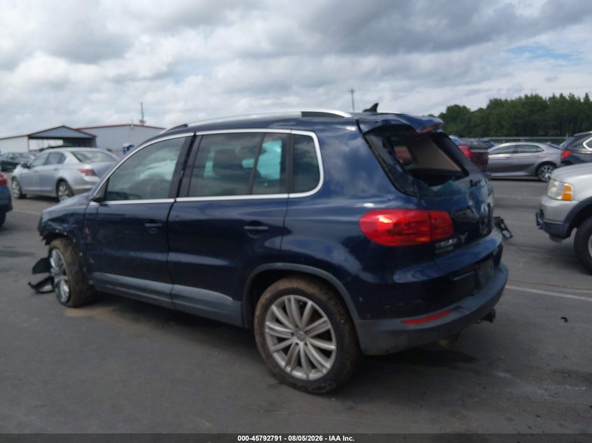 2012 Volkswagen Tiguan VIN WVGBV7AX9CW588427 IAAI salvage auction — FRONT & REAR, Clear (North Carolina), sold $425 on 2026-08-12 (photo 3)