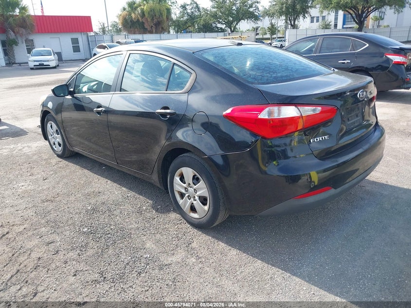 2016 Kia Forte VIN KNAFK4A6XG5542540 IAAI salvage auction — LEFT REAR, Clear (Florida), sold $2,600 on 2026-08-23 (photo 3)