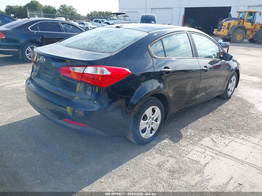 2016 Kia Forte VIN KNAFK4A6XG5542540 IAAI salvage auction — LEFT REAR, Clear (Florida), sold $2,600 on 2026-08-23 (photo 4)