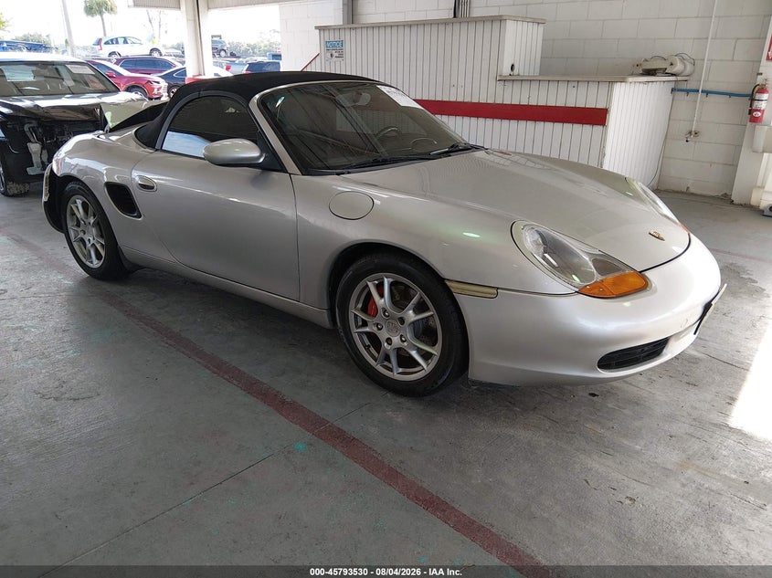 2002 Porsche Boxster VIN WP0CB29892U663624 IAAI salvage auction — REAR END, Rebuildable (Florida), sold $1,700 on 2026-08-19 (photo 1)