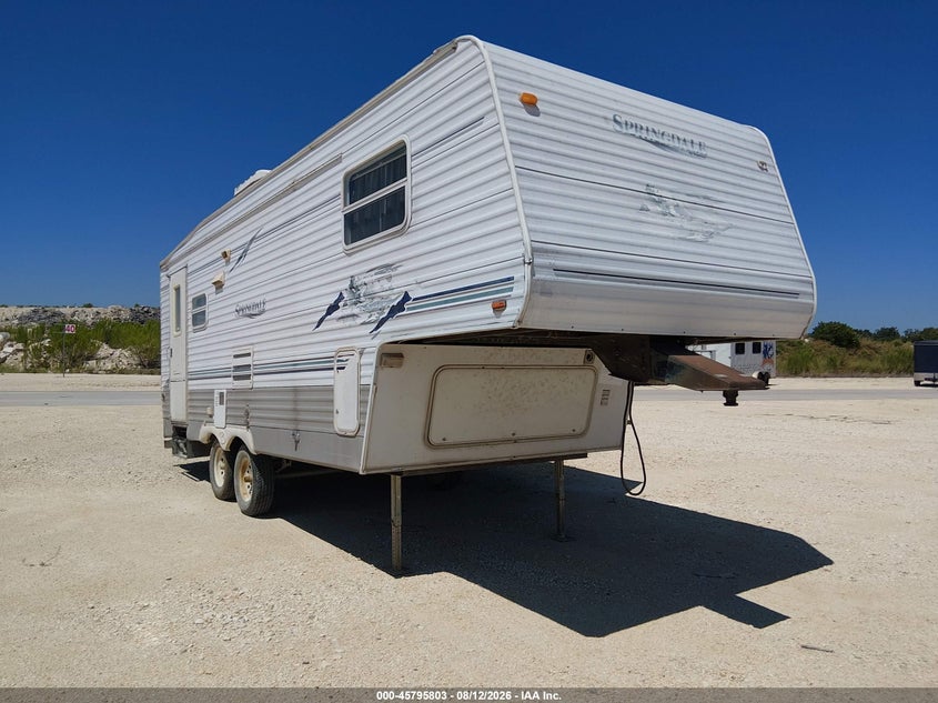 2003 Keystone Springdale VIN 4YDF2422X33105767 IAAI salvage auction — STORM DAMAGE, Salvage (Texas), sold $750 on 2026-09-05 (photo 1)