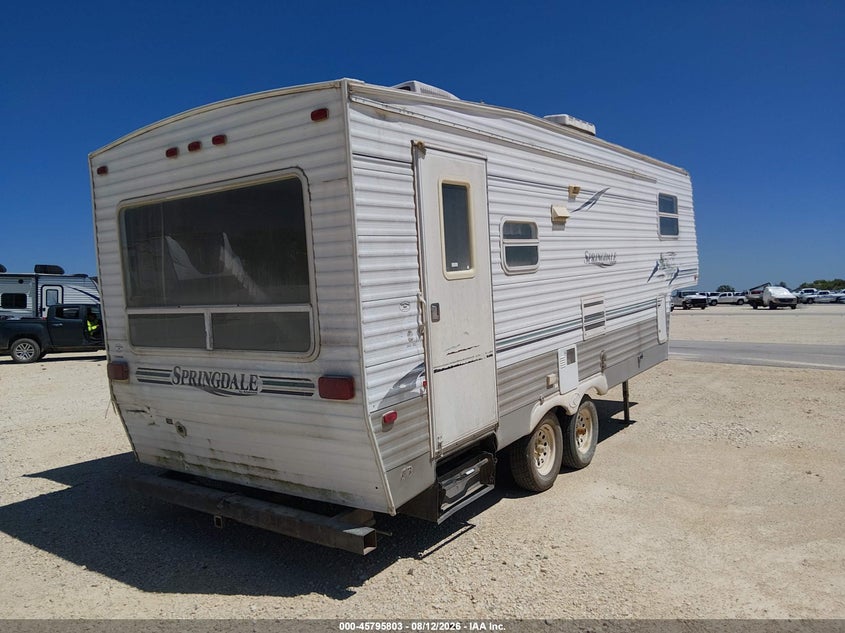 2003 Keystone Springdale VIN 4YDF2422X33105767 IAAI salvage auction — STORM DAMAGE, Salvage (Texas), sold $750 on 2026-09-05 (photo 4)