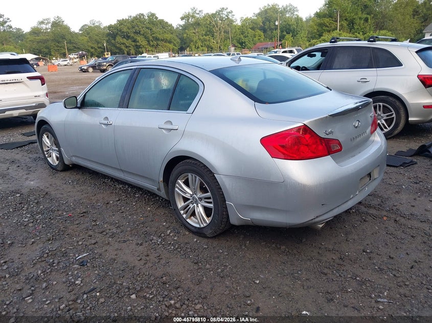 2011 Infiniti G25 VIN JN1DV6AR3BM650829 IAAI salvage auction — NORMAL WEAR, Clear (South Carolina), sold $525 on 2026-09-11 (photo 3)