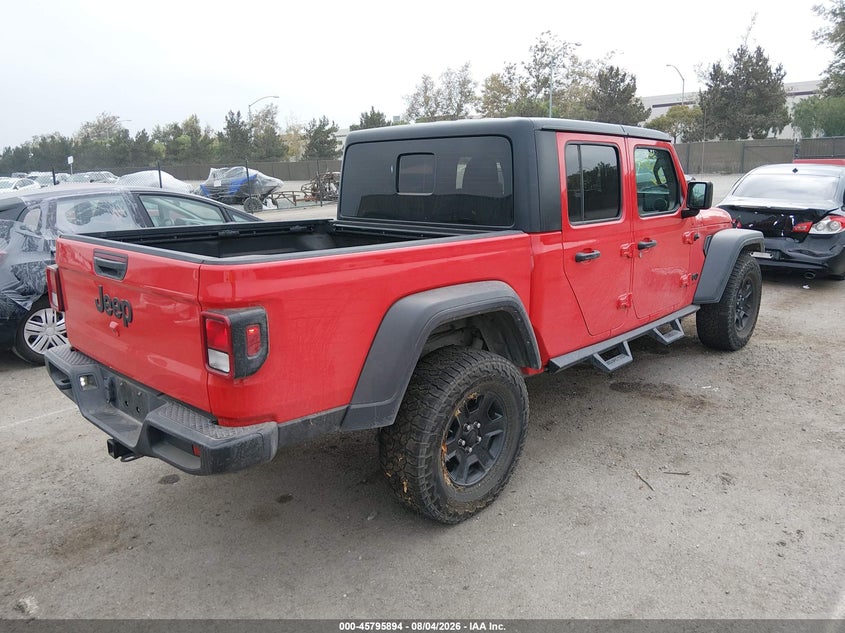 2023 Jeep Gladiator VIN 1C6HJTAG9PL548477 IAAI salvage auction — SIDE, Salvage Title, sold $10,100 on 2026-10-13 (photo 4)