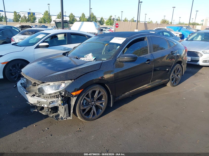 2019 Honda Civic VIN 2HGFC2F83KH544082 IAAI salvage auction — RIGHT FRONT, Wait Title, sold $3,850 on 2026-08-30 (photo 2)