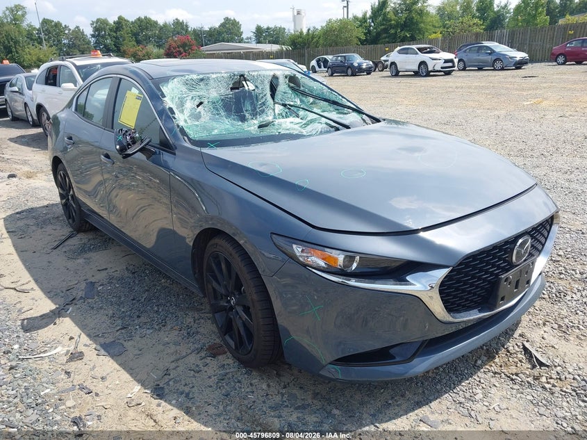2022 Mazda 3 VIN 3MZBPACL9NM318037 IAAI salvage auction — STORM DAMAGE, Wait Title, sold $4,450 on 2026-09-02 (photo 1)