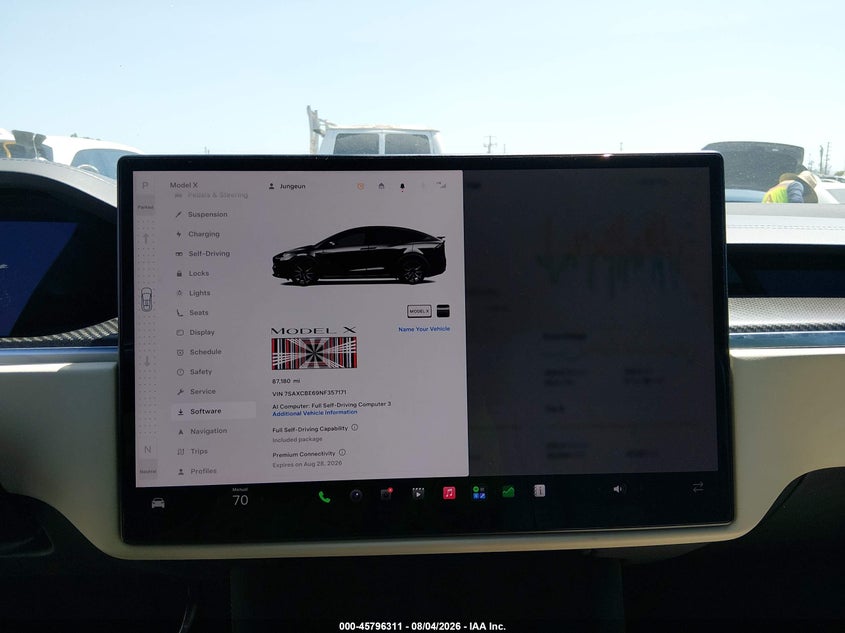 2022 Tesla Model x VIN 7SAXCBE69NF357171 IAAI salvage auction — RIGHT REAR, Salvage (California), sold $25,825 on 2026-08-28 (photo 7)