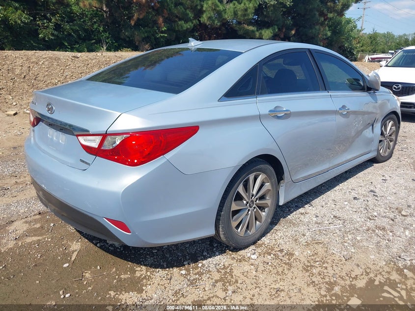 2014 Hyundai Sonata VIN 5NPEC4AC6EH885621 IAAI salvage auction — SIDE, Clear (Indiana), sold $600 on 2026-08-24 (photo 4)