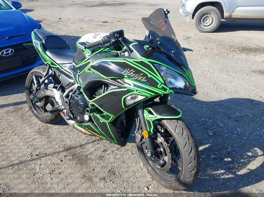 2017 Kawasaki Ninja VIN JKAEXEJ12HDA00461 IAAI salvage auction — LEFT SIDE, Wait Title, sold $950 on 2026-09-16 (photo 1)