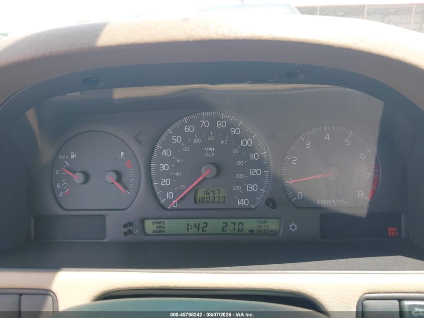 1999 Volvo S70 VIN YV1LS55A3X2616693 IAAI salvage auction — NORMAL WEAR, Clear (Indiana), sold $225 on 2026-08-13 (photo 7)